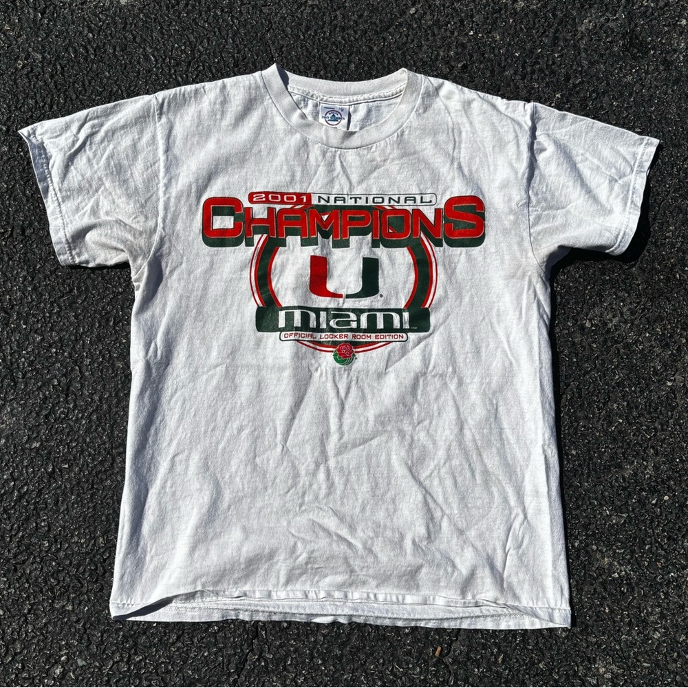 Vintage Miami 2001 National Champions T-Shirt Size Medium